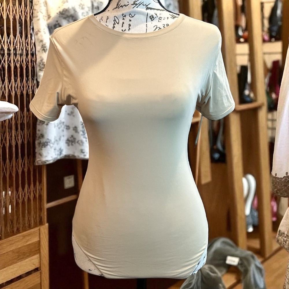 Auden Beige Short Sleeve Bodysuit - Picture 2 of 4